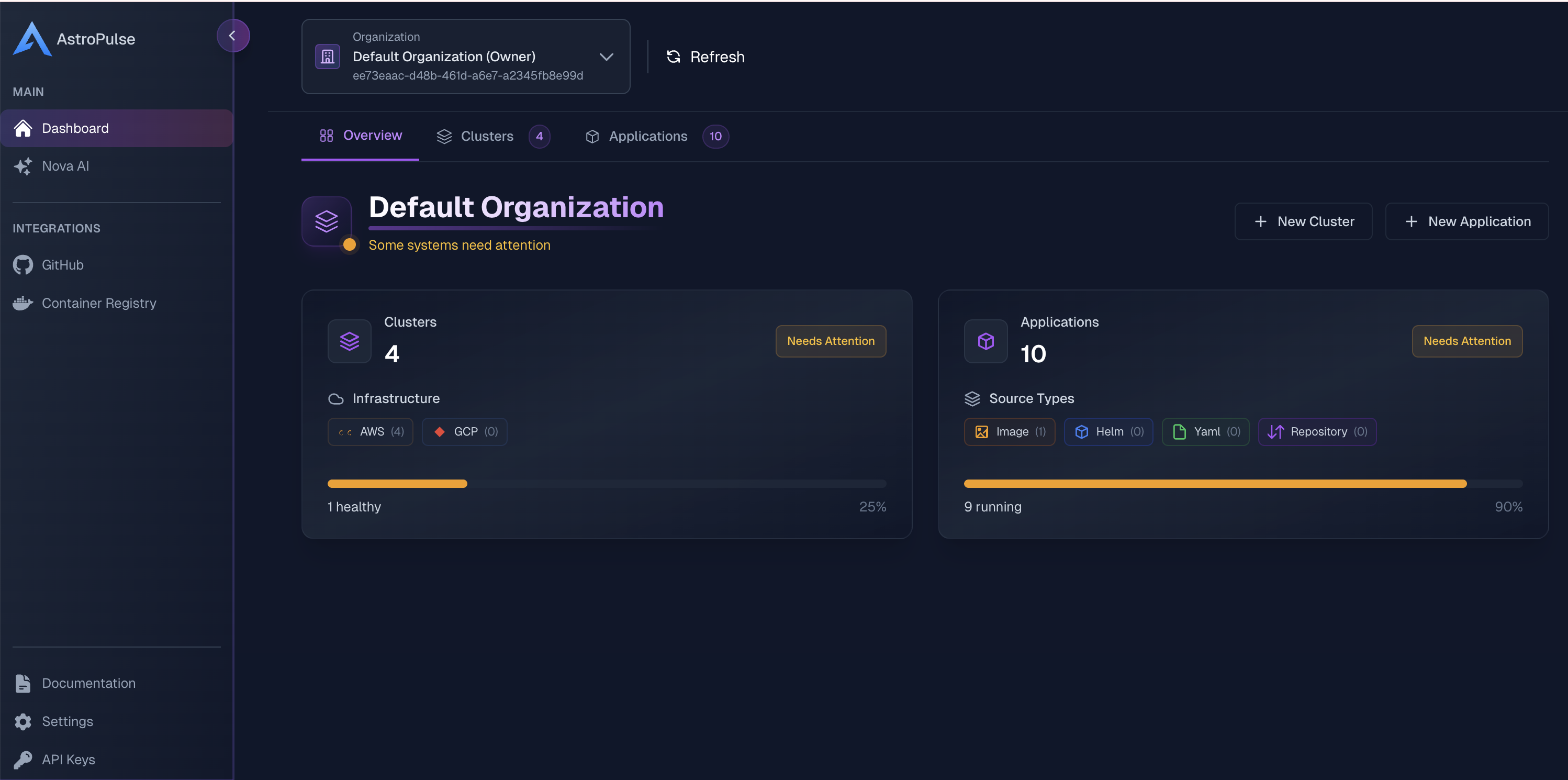 AstroPulse Console Dashboard